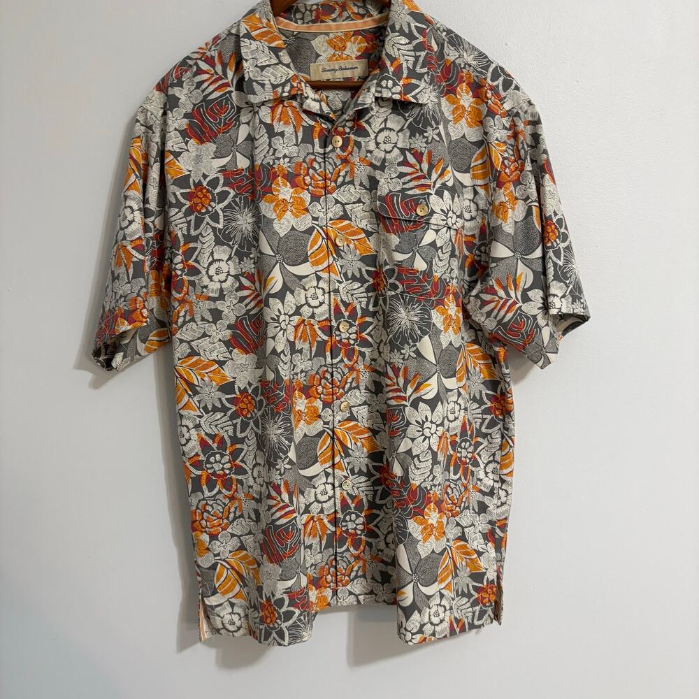 Tommy Bahama Men's Large Button Up Hawaiian Shirt Boho Coastal